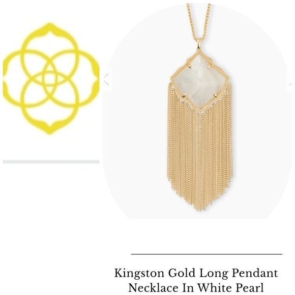 Kendra Scott Jewelry - Kingston gold long pendant in white pearl NWT